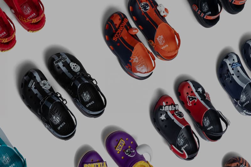Crocs Announces Multi-Year Partnership With the NFL raiders chiefs eagles philly chargers broncos san francisco 49ers patriots buccanneers jets ravens commanders detroit lions bills