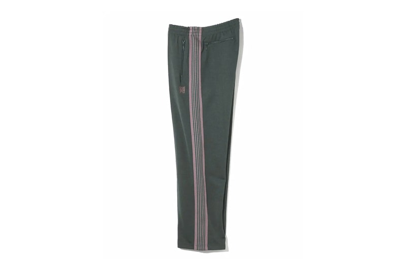 NEEDLES Unveils FW25 Classic Track Suit Series jacket pant poly smooth crew neck shirt butterfly red green maroon brown