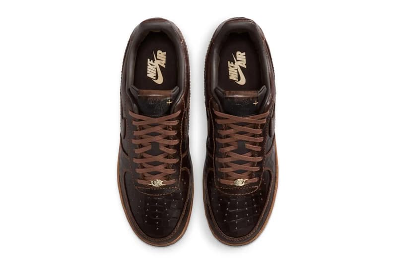 Nike Air Force 1 Low Gets Luxe With "Croc/Fauna Brown" Release Info croc leather