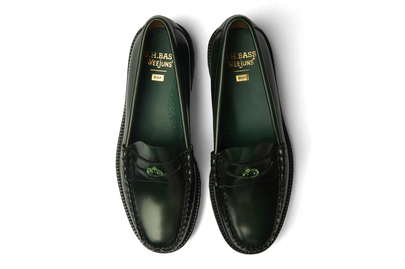 HUF x G.H. Bass Larson Loafer Green Release Info