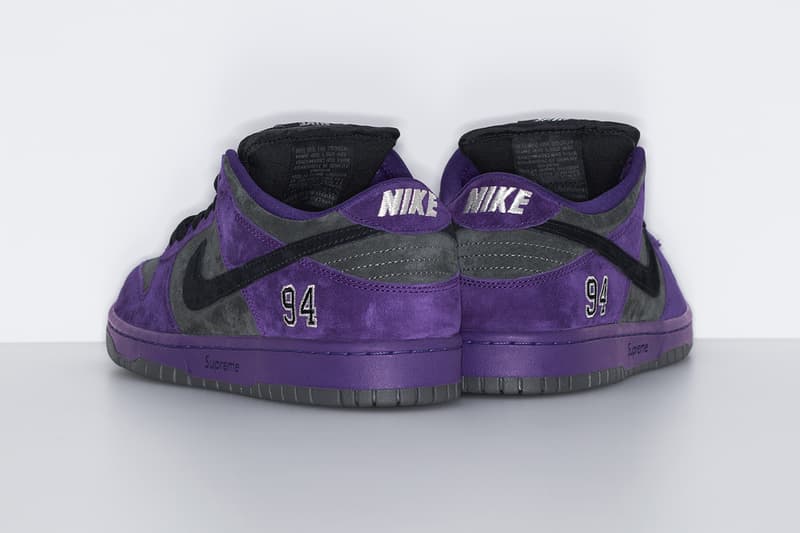 Supreme x Nike SB Dunk Low Fall 2025 Collaboration white black blue purple green suede nubuck leather 3m reflective 94 red supreme insole