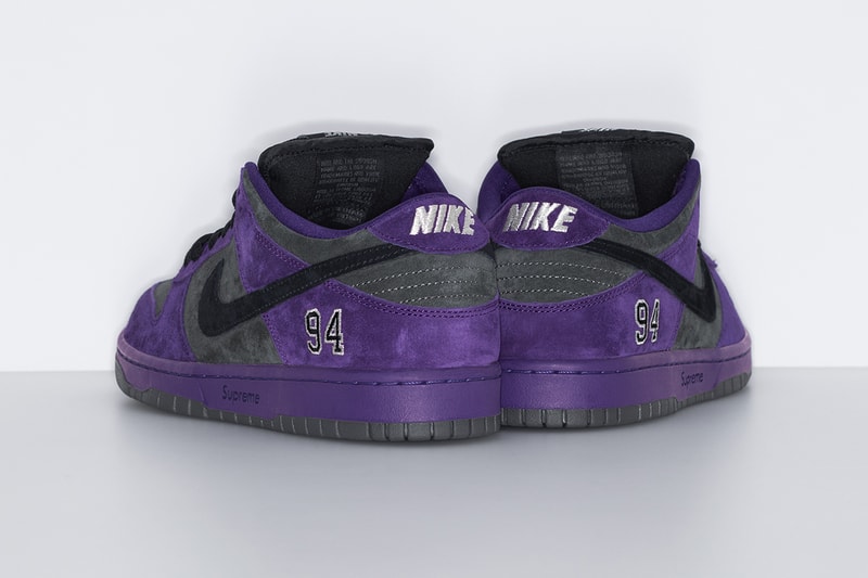 Supreme x Nike SB Dunk Low Fall 2025 Collaboration white black blue purple green suede nubuck leather 3m reflective 94 red supreme insole
