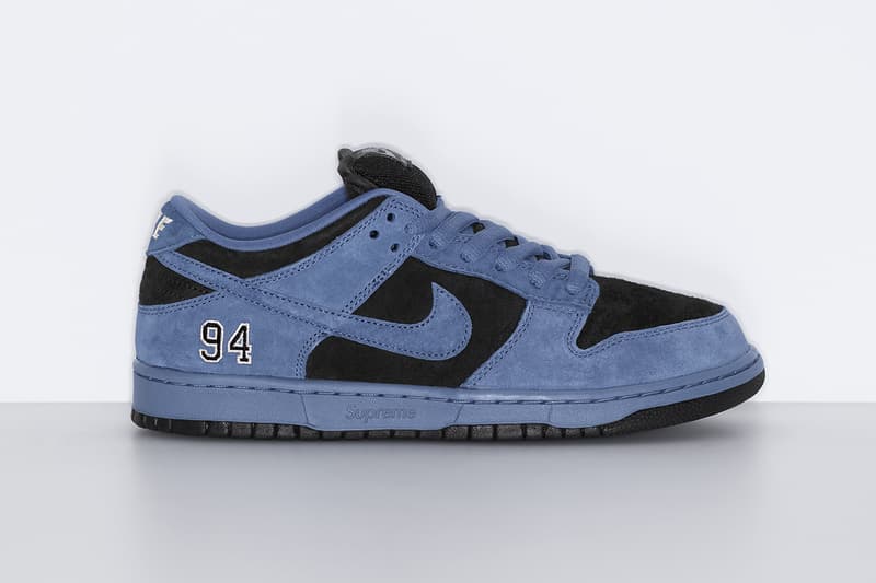 Supreme x Nike SB Dunk Low Fall 2025 Collaboration white black blue purple green suede nubuck leather 3m reflective 94 red supreme insole