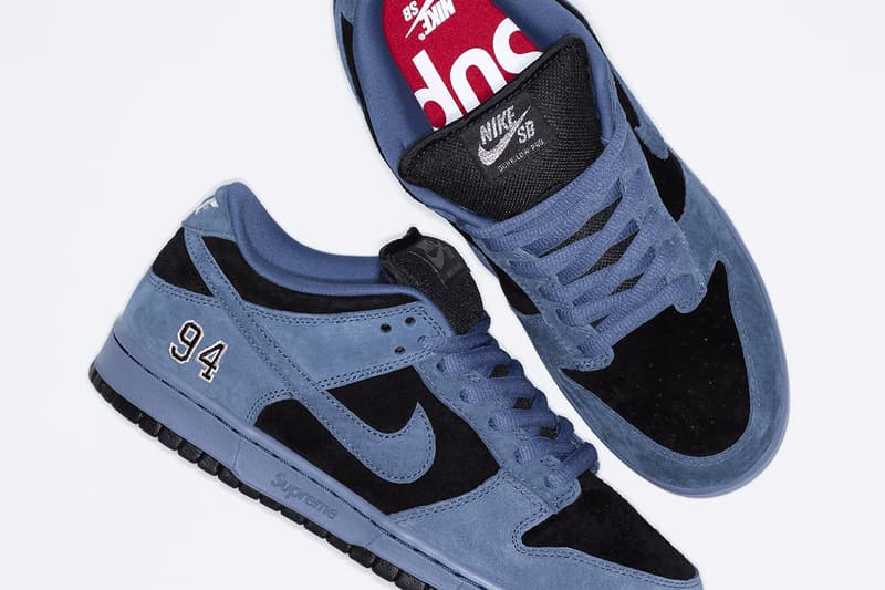 Supreme x Nike SB Dunk Low Fall 2025 Collaboration white black blue purple green suede nubuck leather 3m reflective 94 red supreme insole