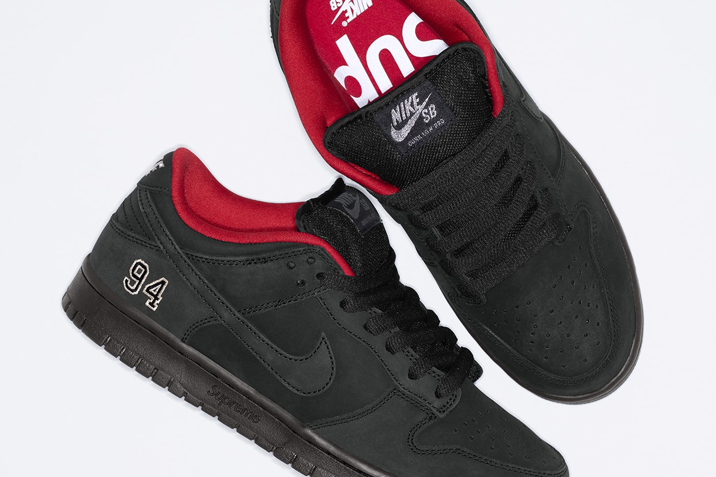 Supreme x Nike SB Dunk Low Fall 2025 Collaboration white black blue purple green suede nubuck leather 3m reflective 94 red supreme insole