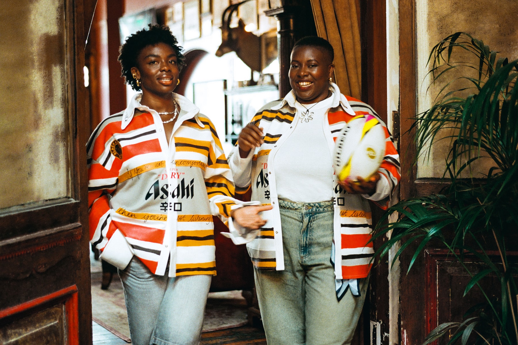 asahi super dry sophie hird rugby shirts traditional upcycle customize campaign black girls ruck sports fashion womens world cup 