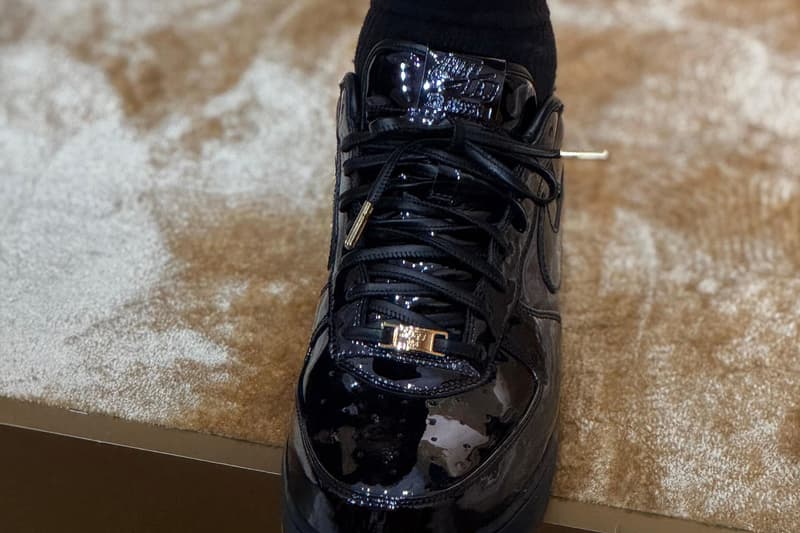 LeBron James Reveals Unreleased Nike Air Force 1 Low in "Navy Patent Leather" shanghai lebron 23 launch reveal china 