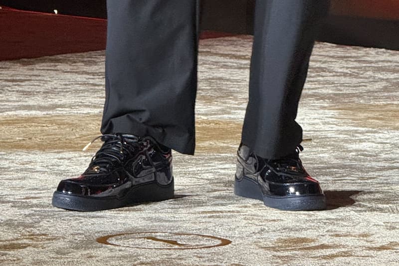 LeBron James Reveals Unreleased Nike Air Force 1 Low in "Navy Patent Leather" shanghai lebron 23 launch reveal china 