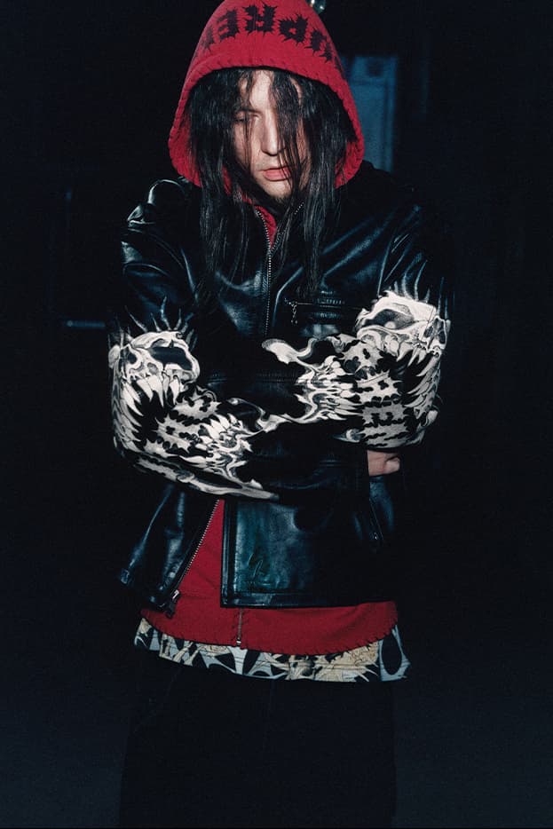 Supreme x Y's by Yohji Yamamoto Fall 2025 Collaborationfaux fur windstopper hooded bomber jacket leather denim jacket sweater tees 6-panel cap silver bracelet silver wallet chain hand fan punk