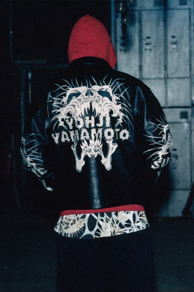 Supreme x Y's by Yohji Yamamoto Fall 2025 Collaborationfaux fur windstopper hooded bomber jacket leather denim jacket sweater tees 6-panel cap silver bracelet silver wallet chain hand fan punk