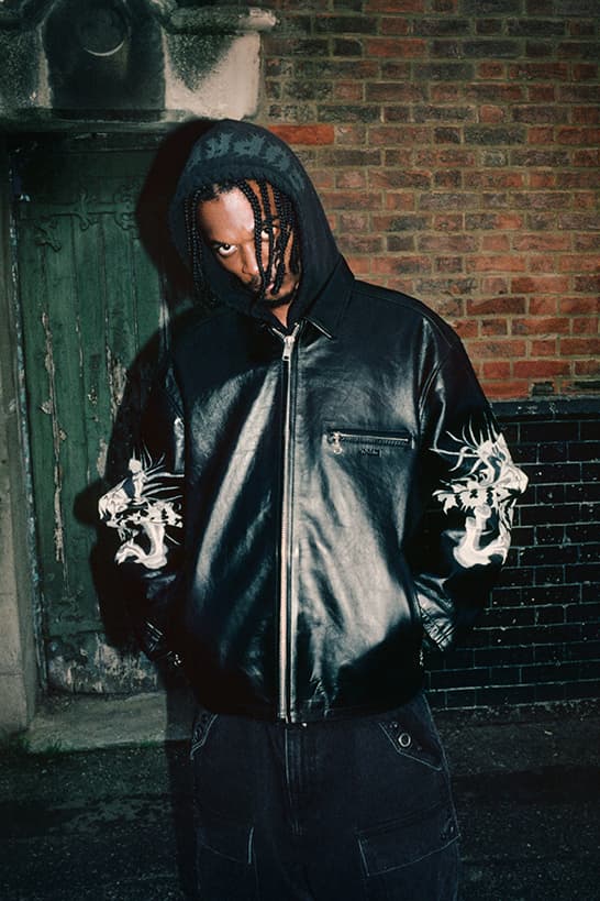 Supreme x Y's by Yohji Yamamoto Fall 2025 Collaborationfaux fur windstopper hooded bomber jacket leather denim jacket sweater tees 6-panel cap silver bracelet silver wallet chain hand fan punk