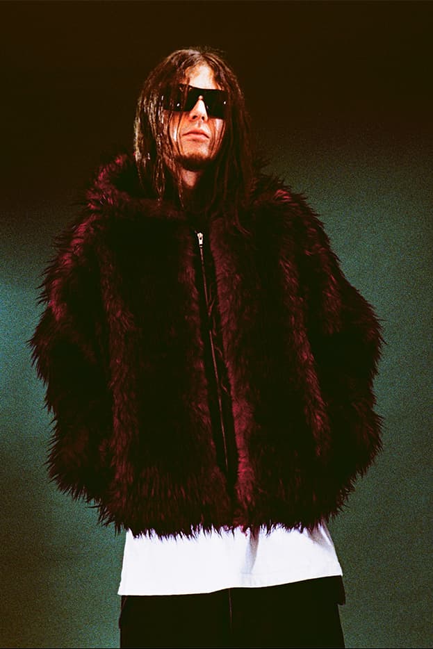 Supreme x Y's by Yohji Yamamoto Fall 2025 Collaborationfaux fur windstopper hooded bomber jacket leather denim jacket sweater tees 6-panel cap silver bracelet silver wallet chain hand fan punk