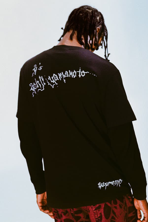 Supreme x Y's by Yohji Yamamoto Fall 2025 Collaborationfaux fur windstopper hooded bomber jacket leather denim jacket sweater tees 6-panel cap silver bracelet silver wallet chain hand fan punk