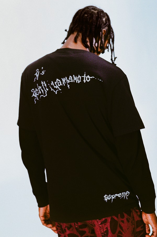 Supreme x Y's by Yohji Yamamoto Fall 2025 Collaborationfaux fur windstopper hooded bomber jacket leather denim jacket sweater tees 6-panel cap silver bracelet silver wallet chain hand fan punk
