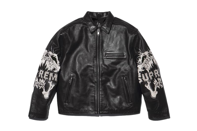 Supreme x Y's by Yohji Yamamoto Fall 2025 Collaborationfaux fur windstopper hooded bomber jacket leather denim jacket sweater tees 6-panel cap silver bracelet silver wallet chain hand fan punk