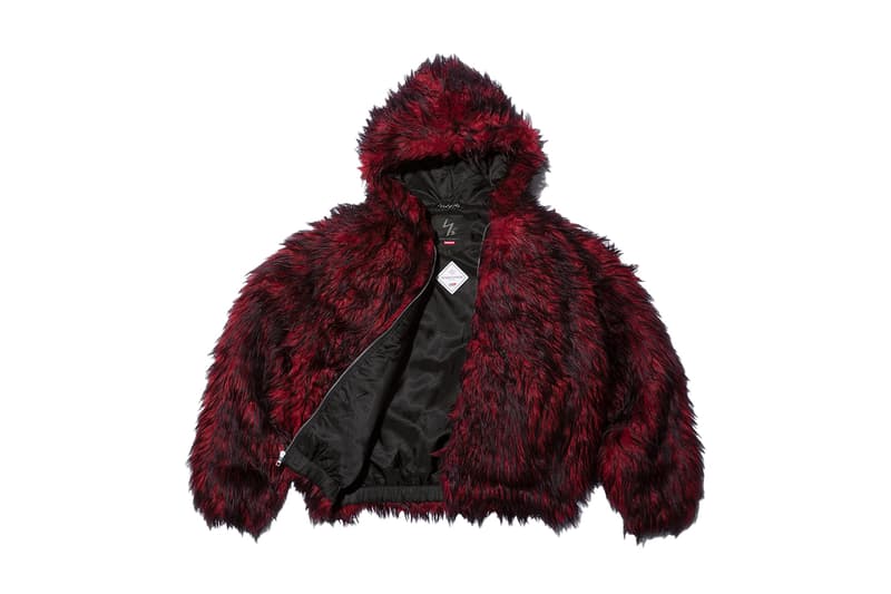 Supreme x Y's by Yohji Yamamoto Fall 2025 Collaborationfaux fur windstopper hooded bomber jacket leather denim jacket sweater tees 6-panel cap silver bracelet silver wallet chain hand fan punk