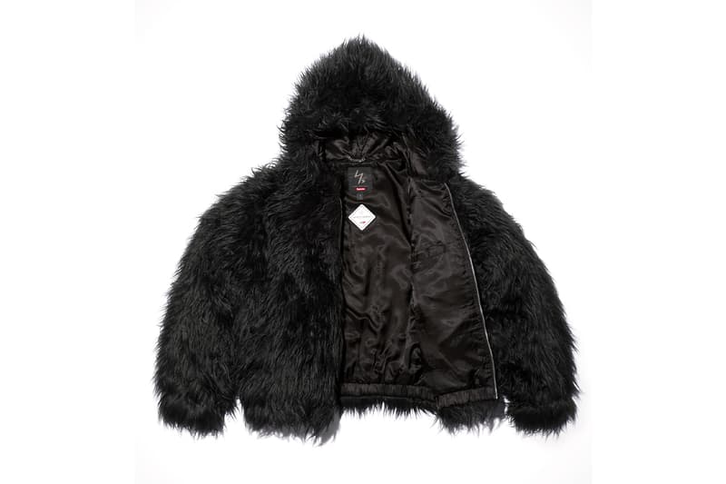 Supreme x Y's by Yohji Yamamoto Fall 2025 Collaborationfaux fur windstopper hooded bomber jacket leather denim jacket sweater tees 6-panel cap silver bracelet silver wallet chain hand fan punk