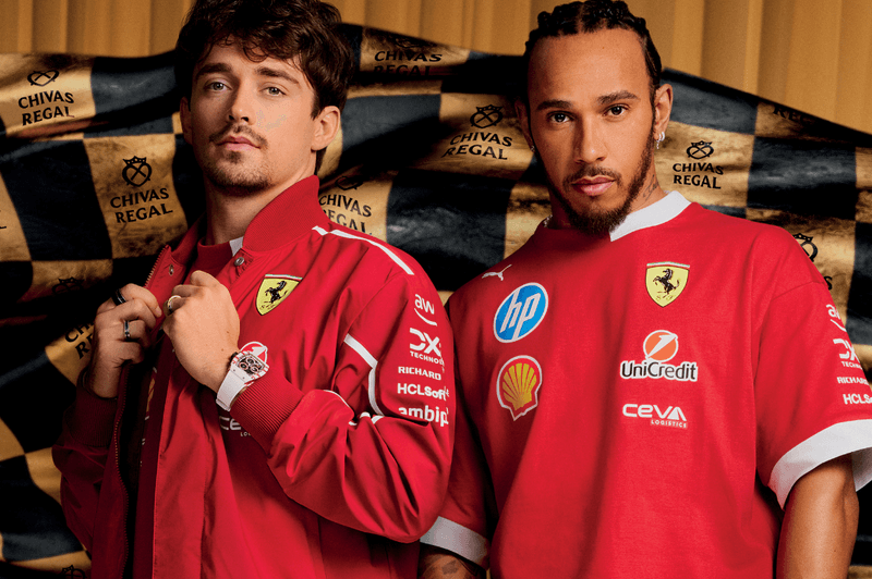 Lewis Hamilton, Charles Leclerc, George the Poet, Chivas Regal, A Tribute to the Scuderia Ferrari HP Pit Crew, Italian Grand Prix in Monza.