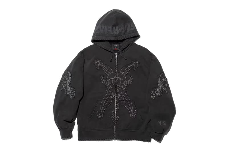 Supreme x Y's by Yohji Yamamoto Fall 2025 Collaborationfaux fur windstopper hooded bomber jacket leather denim jacket sweater tees 6-panel cap silver bracelet silver wallet chain hand fan punk