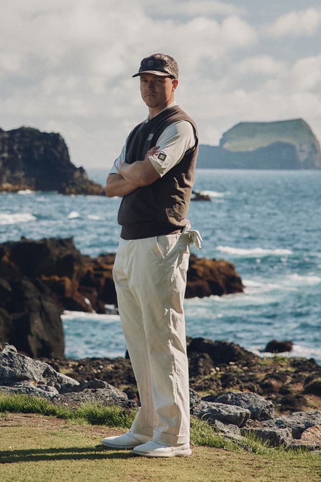 MANORS golf Autumn Winter 2025 Foulweather Collection knitwear waterproof merino wool pertex jacket shell pants sweater vest trouser polo hat