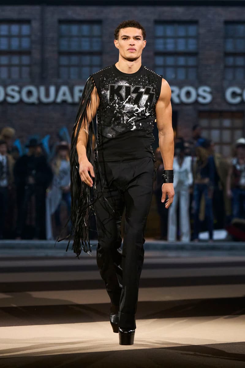 DSquared2's 30th Anniversary Is a Family Affair Ducati, KISS, Bettter, Magliano, and Vaquera. runway milan fall winter 2025 release official collab doechii jt show dean dan caten twin