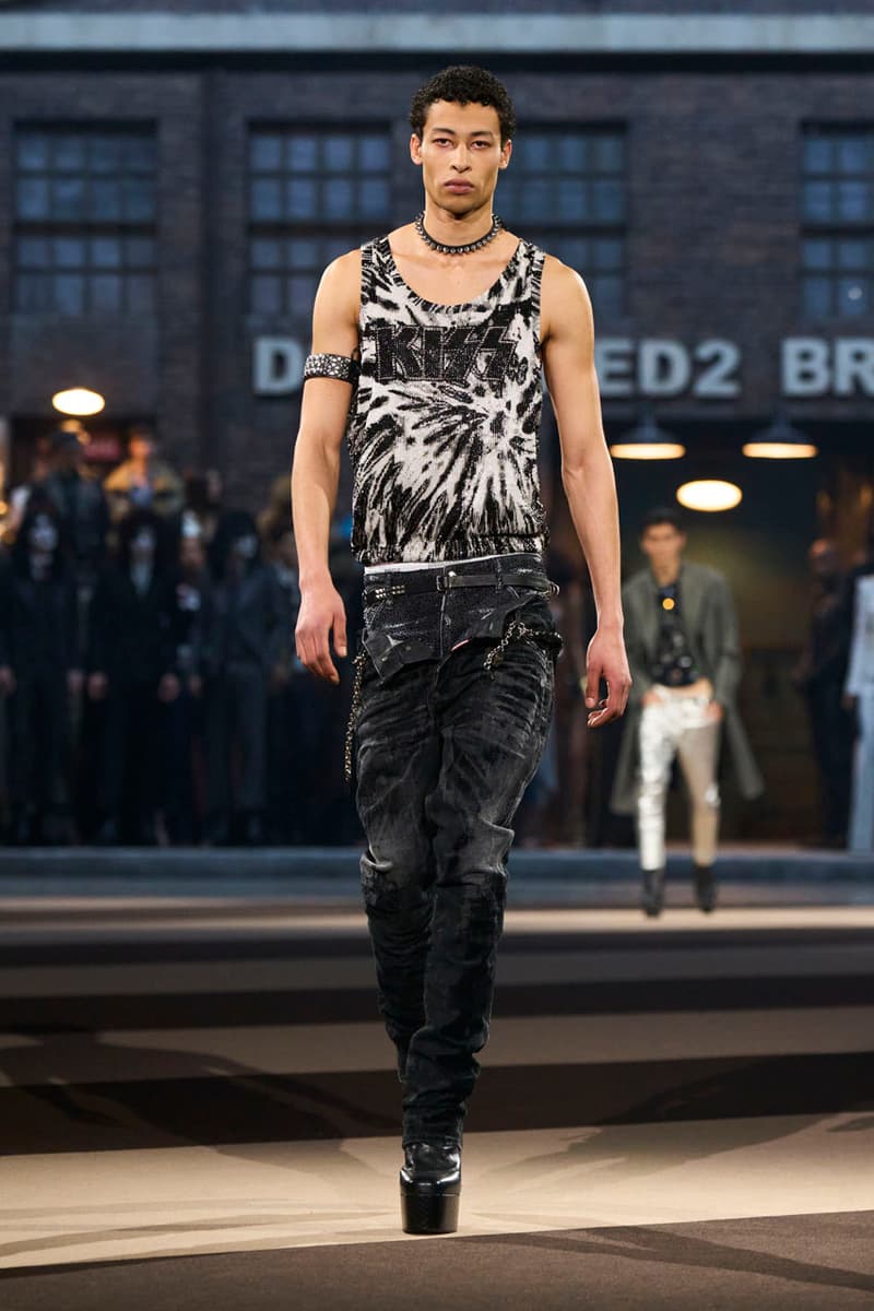 DSquared2's 30th Anniversary Is a Family Affair Ducati, KISS, Bettter, Magliano, and Vaquera. runway milan fall winter 2025 release official collab doechii jt show dean dan caten twin