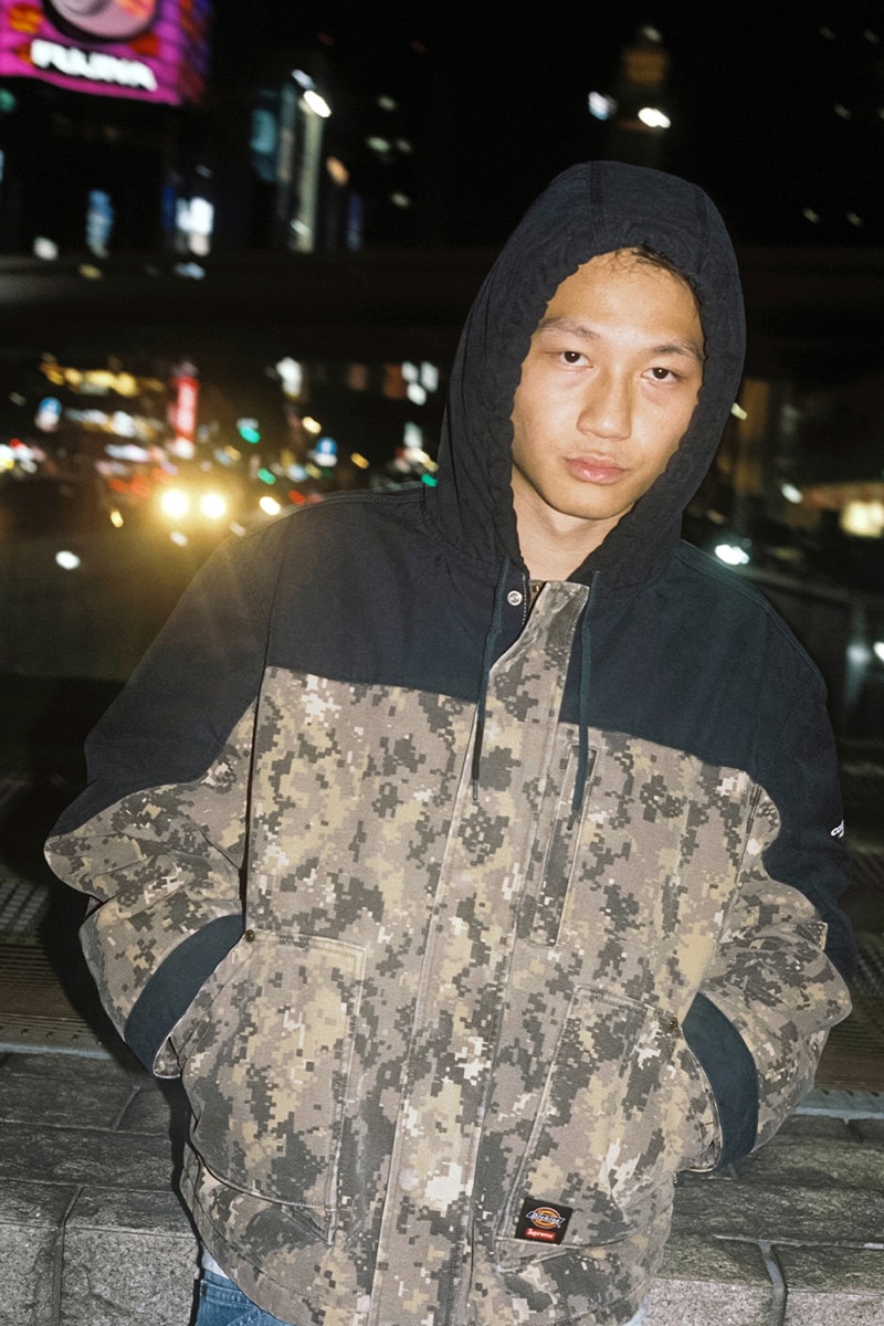 Supreme x Dickies Fall 2025 Collaboration Reversible Quilted Faux Fur Work Jacket, Cordura® Hooded Work Jacket, Hooded Flannel Shirt, Thermal, Hooded Sweatshirt, Cordura® Cargo Pant and Cordura® 6-Panel