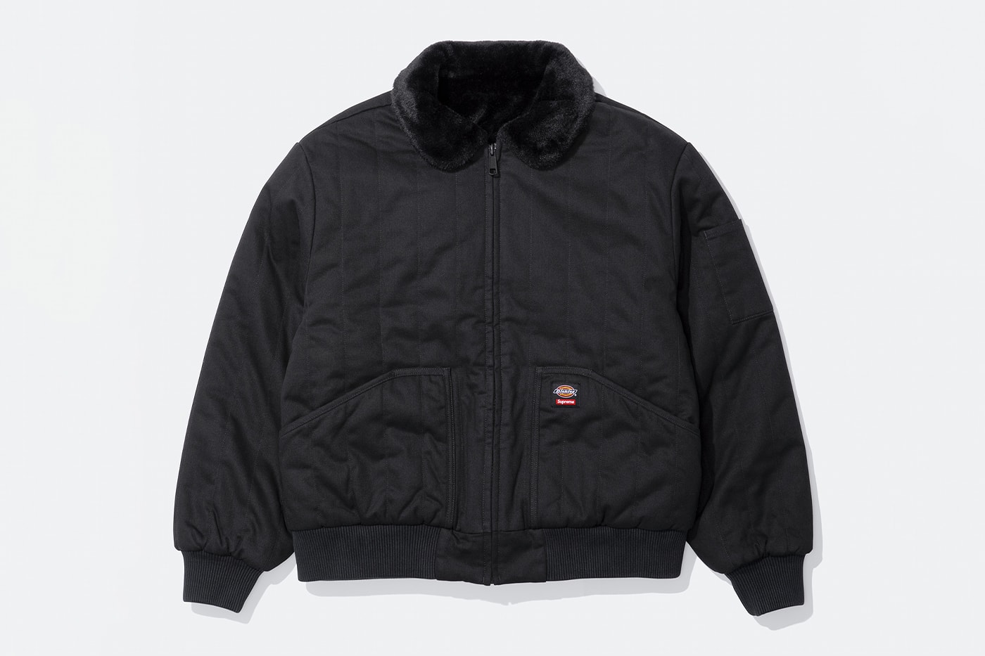 Supreme x Dickies Fall 2025 Collaboration Reversible Quilted Faux Fur Work Jacket, Cordura® Hooded Work Jacket, Hooded Flannel Shirt, Thermal, Hooded Sweatshirt, Cordura® Cargo Pant and Cordura® 6-Panel