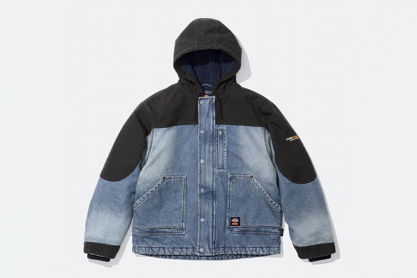 Supreme x Dickies Fall 2025 Collaboration Reversible Quilted Faux Fur Work Jacket, Cordura® Hooded Work Jacket, Hooded Flannel Shirt, Thermal, Hooded Sweatshirt, Cordura® Cargo Pant and Cordura® 6-Panel