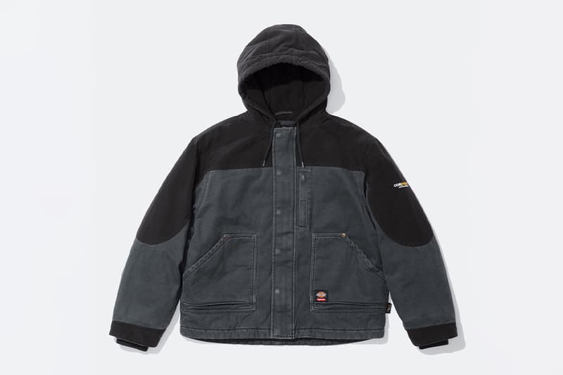 Supreme x Dickies Fall 2025 Collaboration Reversible Quilted Faux Fur Work Jacket, Cordura® Hooded Work Jacket, Hooded Flannel Shirt, Thermal, Hooded Sweatshirt, Cordura® Cargo Pant and Cordura® 6-Panel