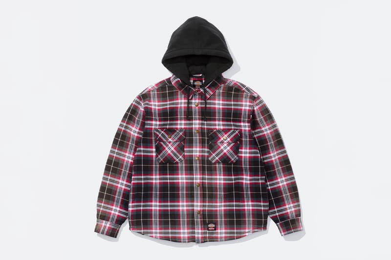 Supreme x Dickies Fall 2025 Collaboration Reversible Quilted Faux Fur Work Jacket, Cordura® Hooded Work Jacket, Hooded Flannel Shirt, Thermal, Hooded Sweatshirt, Cordura® Cargo Pant and Cordura® 6-Panel