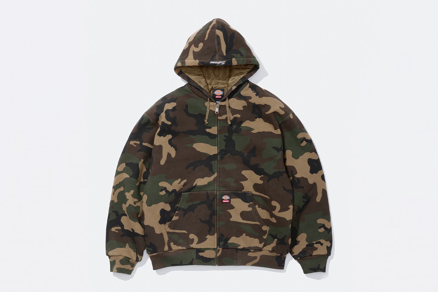Supreme x Dickies Fall 2025 Collaboration Reversible Quilted Faux Fur Work Jacket, Cordura® Hooded Work Jacket, Hooded Flannel Shirt, Thermal, Hooded Sweatshirt, Cordura® Cargo Pant and Cordura® 6-Panel
