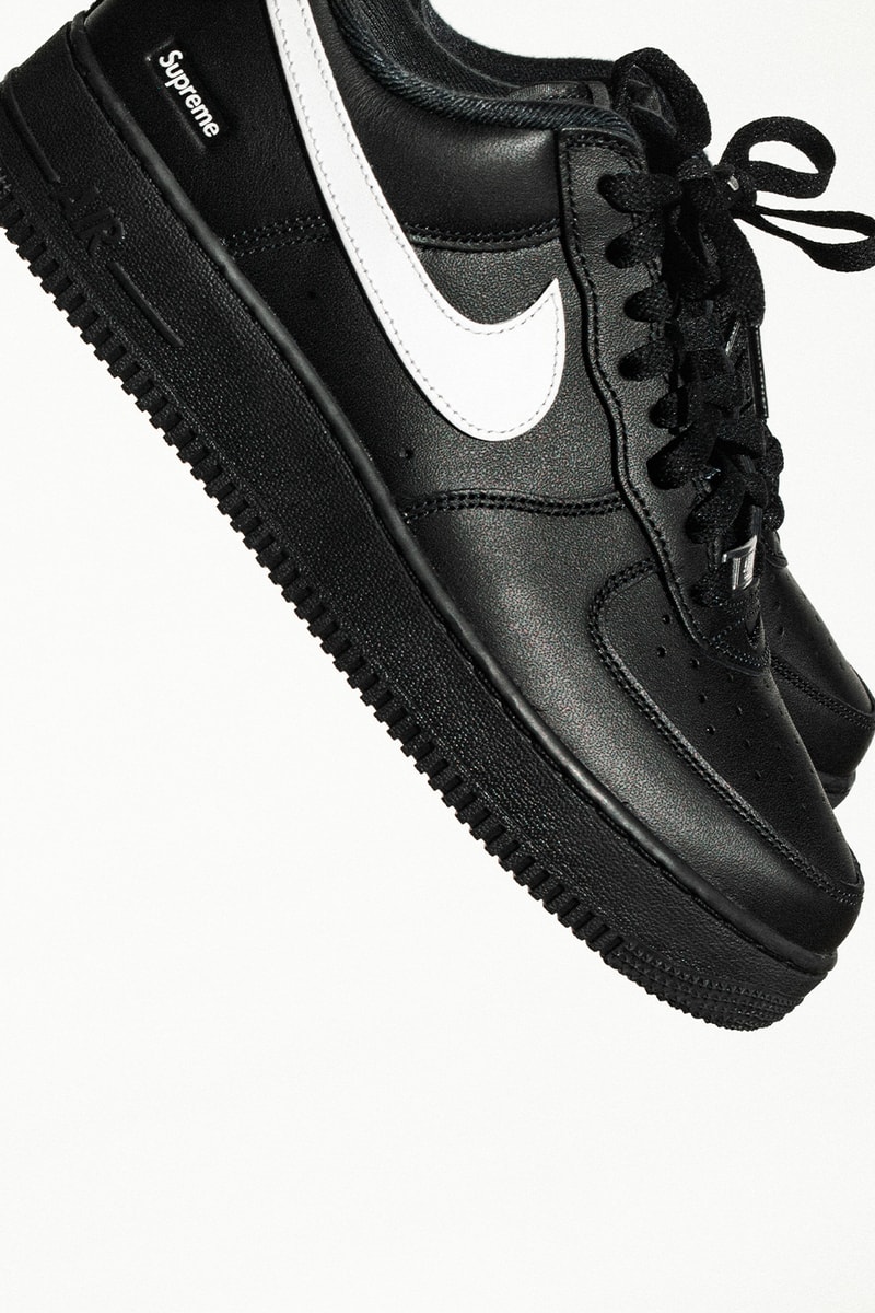 Supreme x Nike Air Force 1 Low Fall 2025 Collaboration black white classic colors swoosh
