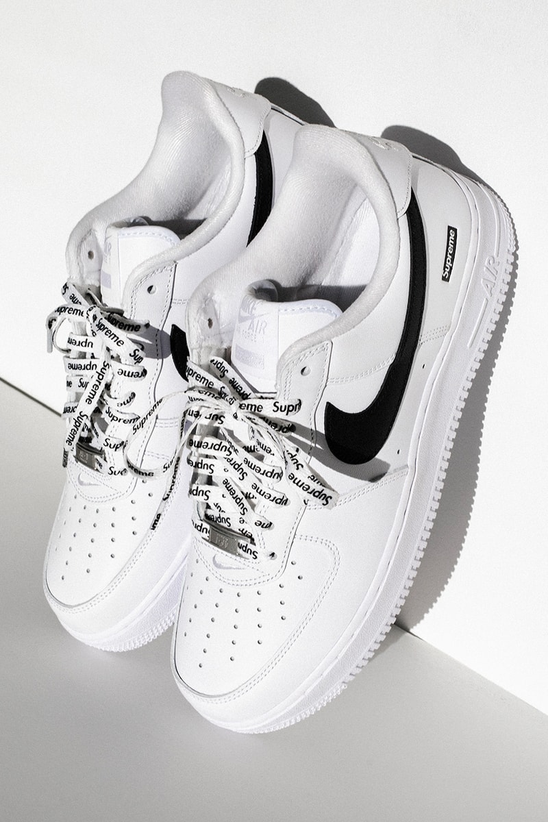 Supreme x Nike Air Force 1 Low Fall 2025 Collaboration black white classic colors swoosh