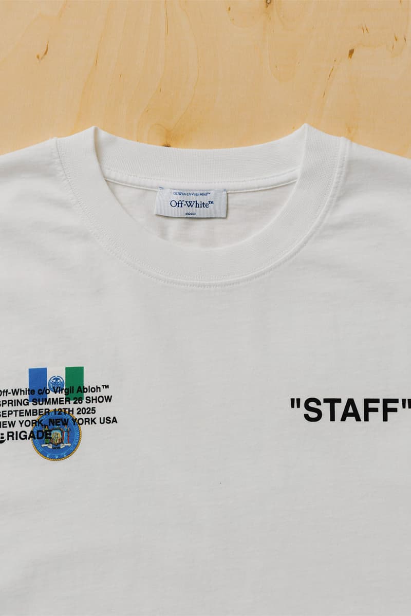 Brigade Off-White™ "STAFF" Tee Now collab shirt release info