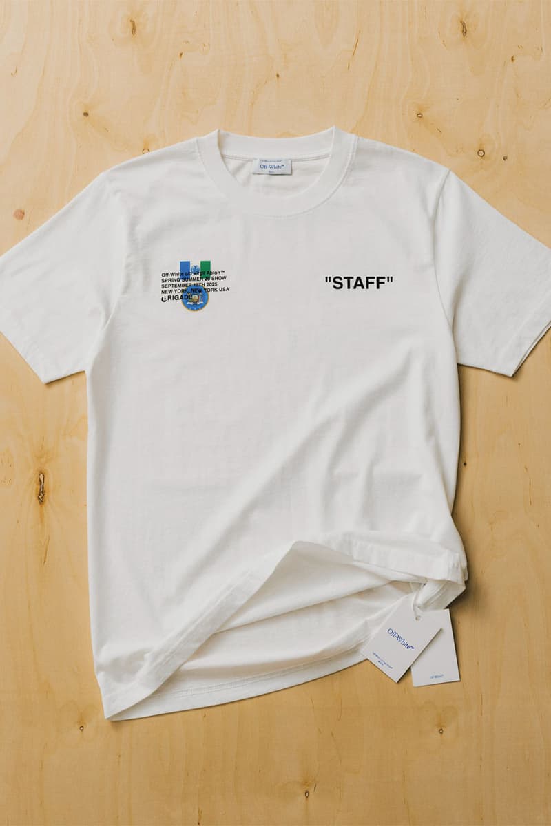 Brigade Off-White™ "STAFF" Tee Now collab shirt release info