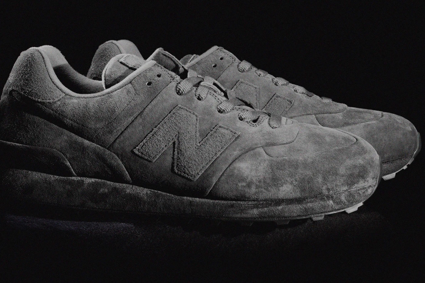 Stone Island x New Balance Debut 574 Ghost Sneaker in an All-Suede Treatment