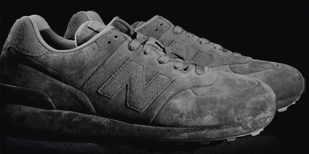 Stone Island x New Balance Debut 574 Ghost Sneaker in an All-Suede Treatment