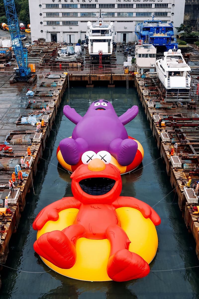 KAWS Joins Forces With AllRightsResereved for World's First and Largest Water Parade labubu mcdonalds grimace sesame street doraemon netflix snoopy
