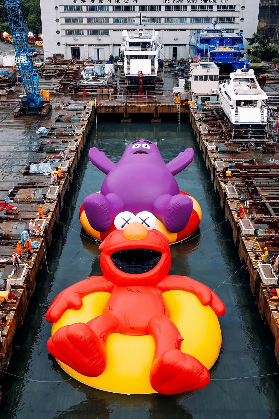 KAWS Joins Forces With AllRightsResereved for World's First and Largest Water Parade labubu mcdonalds grimace sesame street doraemon netflix snoopy