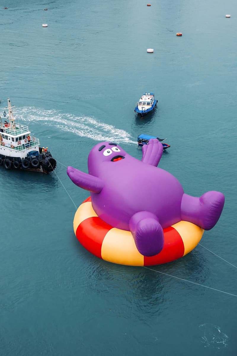 KAWS Joins Forces With AllRightsResereved for World's First and Largest Water Parade labubu mcdonalds grimace sesame street doraemon netflix snoopy