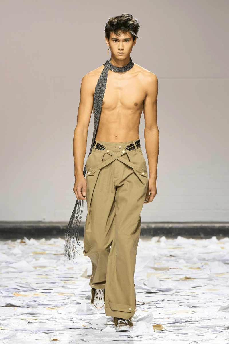 Oscar Ouyang Melds Folklore, Experimental Knits, and Streetwear for His SS26 LFW Debut Laura Weir, the British Fashion Council (BFC) 2025/26 BFC NEWGEN initiative.