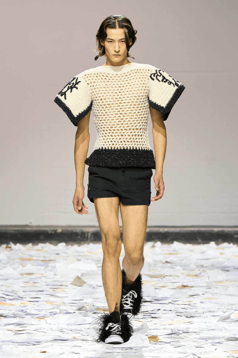 Oscar Ouyang Melds Folklore, Experimental Knits, and Streetwear for His SS26 LFW Debut Laura Weir, the British Fashion Council (BFC) 2025/26 BFC NEWGEN initiative.
