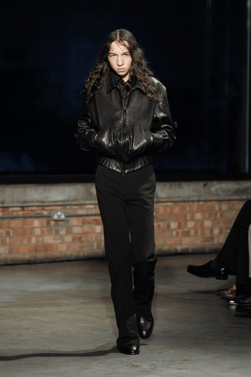 Aaron Esh Routs Back to Classical Menswear for SS26 Oval Space in Hackney London Fashion Week Katy England Savile Row tailor Charlie Allen