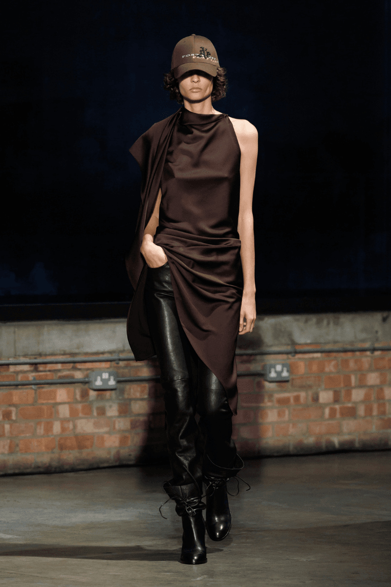 Aaron Esh Routs Back to Classical Menswear for SS26 Oval Space in Hackney London Fashion Week Katy England Savile Row tailor Charlie Allen