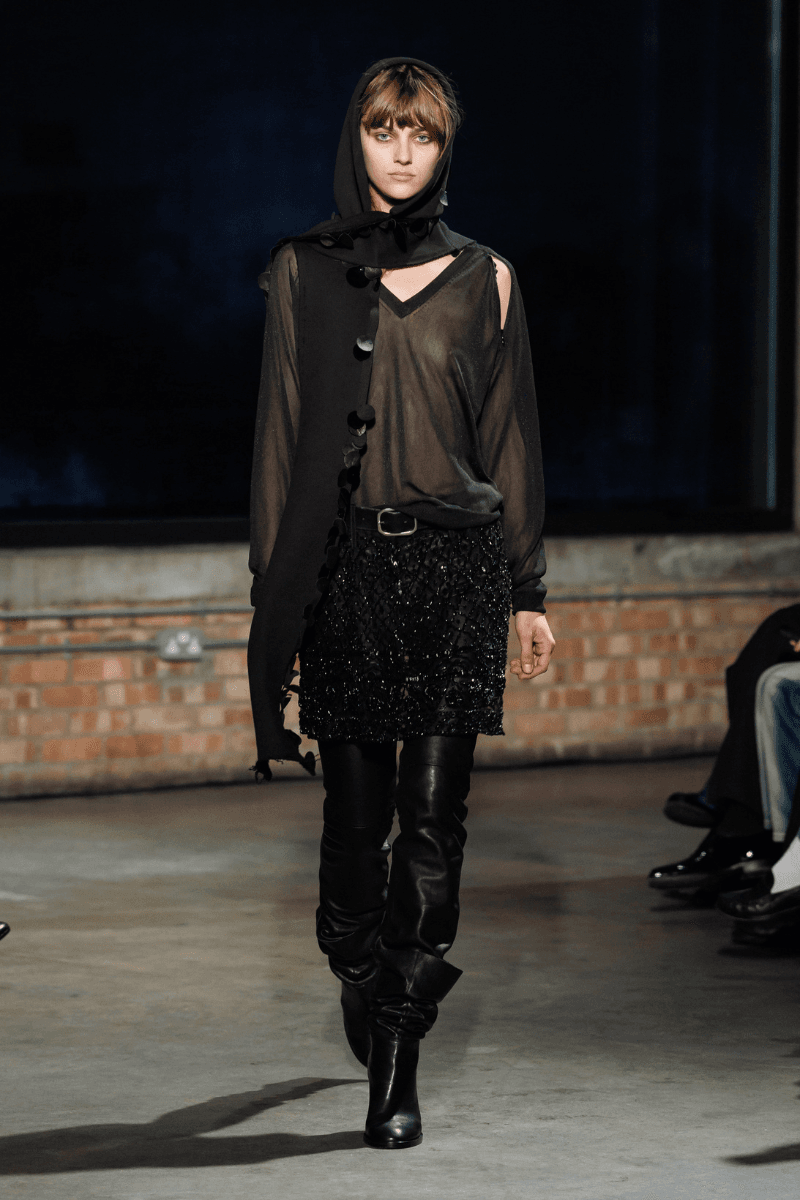 Aaron Esh Routs Back to Classical Menswear for SS26 Oval Space in Hackney London Fashion Week Katy England Savile Row tailor Charlie Allen