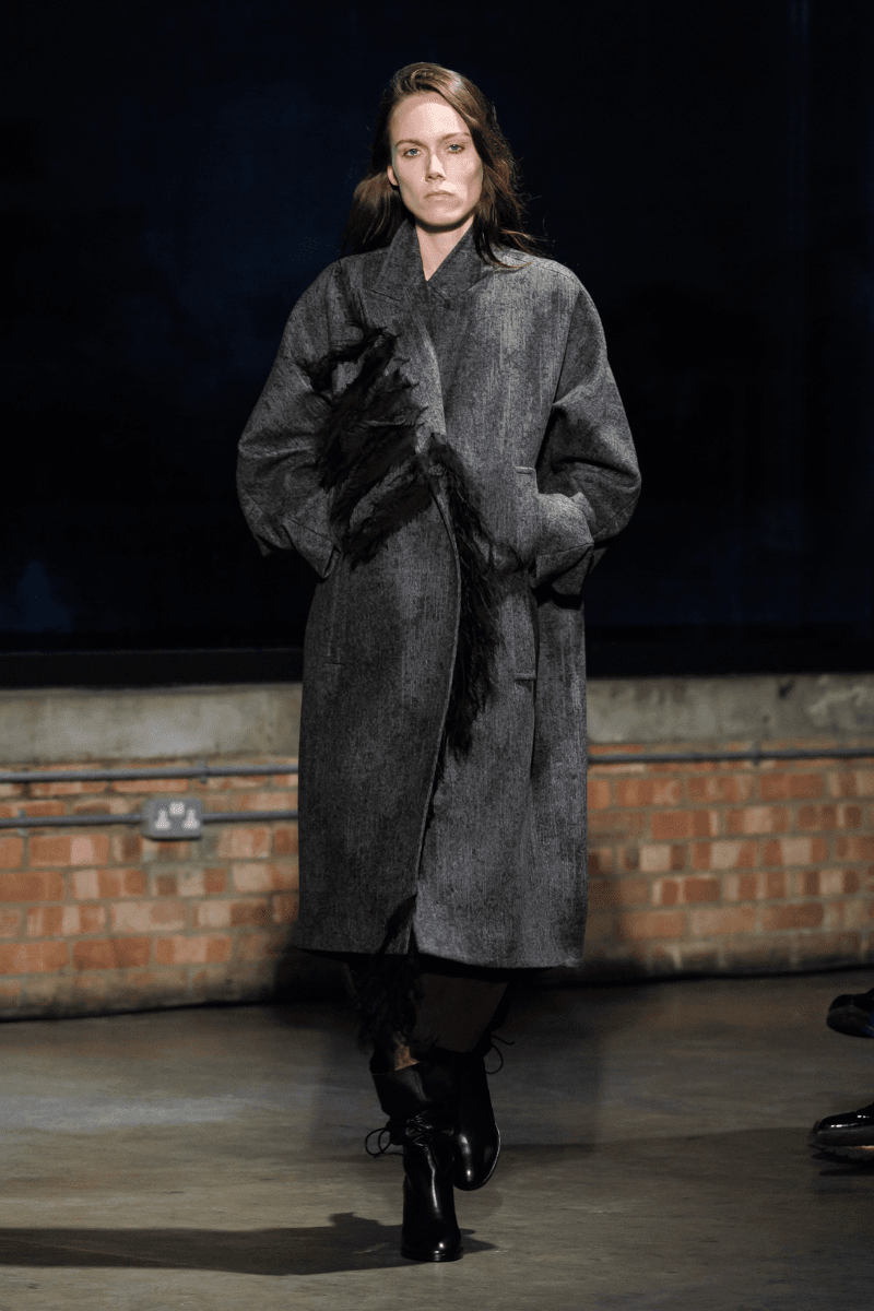 Aaron Esh Routs Back to Classical Menswear for SS26 Oval Space in Hackney London Fashion Week Katy England Savile Row tailor Charlie Allen