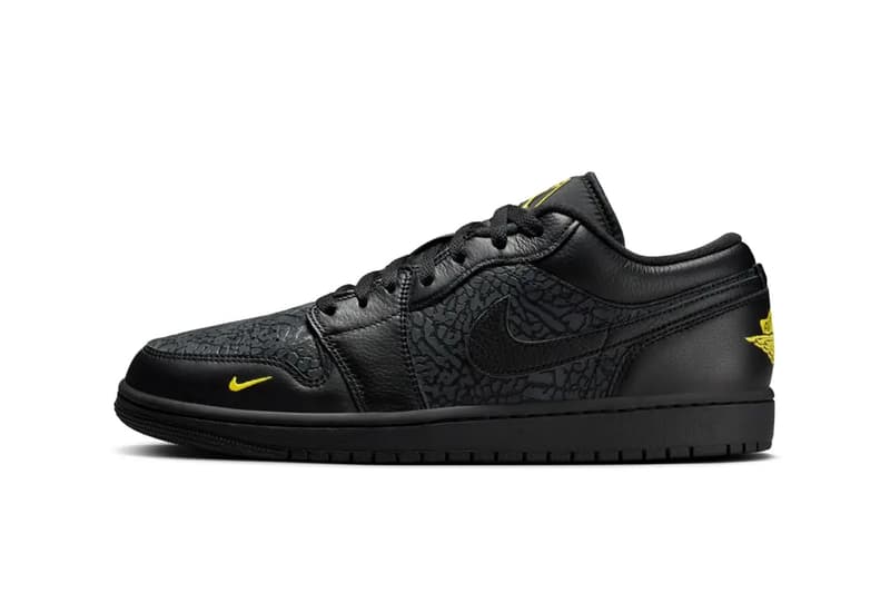 Air Jordan 1 Low Arrives in "Elephant Print/Black/Yellow" IM6568-010 release info swoosh nike jordan brand