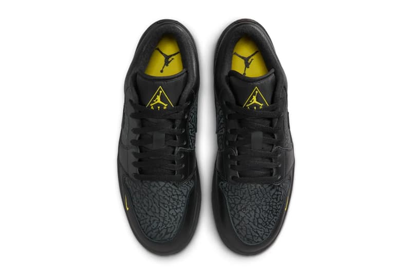 Air Jordan 1 Low Arrives in "Elephant Print/Black/Yellow" IM6568-010 release info swoosh nike jordan brand