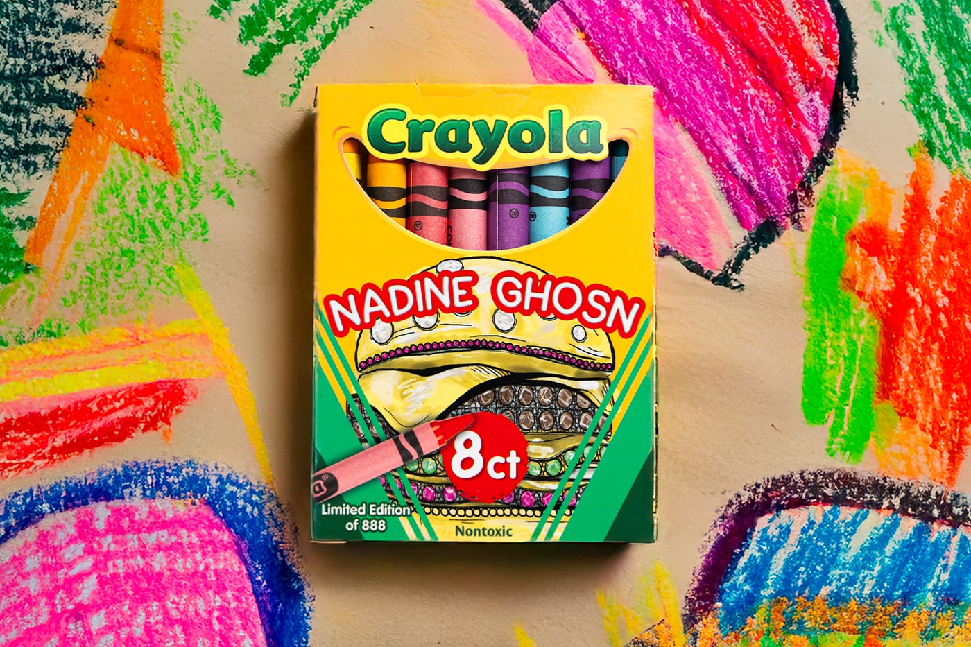 Nadine Ghosn Drops Limited Edition Crayola Pack Collaboration high jewellery designer hamburger ring crayon bracelets customizeable fine jewelery drake justin bieber ed sheeran